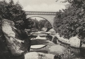 Boston: Ponte Echo, cascate superiori di Newton, Newton (foto b/n)
