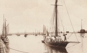 Porto di Buffalo, che mostra Buffalo, Yacht Club, Buffalo, New York (foto b/n) da American Photographer