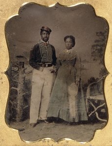 Pompiere e sposa, c.1860 da American Photographer
