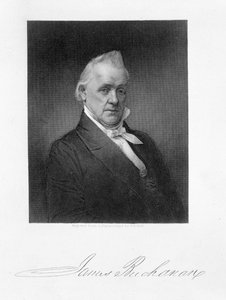 James Buchanan, inciso da Henry Bryan Hall (1800-84) da un dagherrotipo da American Photographer