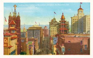 Guardando California Street da Chinatown, San Francisco, California (foto a colori) da American Photographer