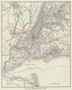Mappa della Grande New York (foto in bianco e nero) da American Photographer