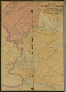 Mappa del Comune di Oxford, Borghi di Frankford e Bridesburg con parti di Bristol, N. Liberties e Cheltenham Townships, 1849