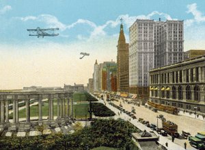 Michigan Boulevard e Grant Park, vista verso sud da American Photographer