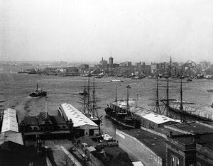 Panorama del porto di New York, prima del 1900 da American Photographer