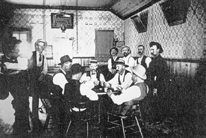 Giocare a carte in un saloon del West, c.1900
