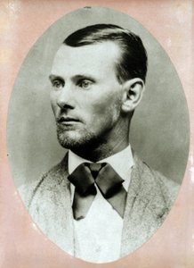 Ritratto del criminale Jesse James (1847-1882) poco prima della sua morte. Fotografia 1882. da American Photographer
