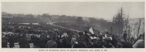 Scena su Riverside Drive nel giorno del Memoriale di Grant, 27 aprile 1897 (foto in bianco e nero) da American Photographer