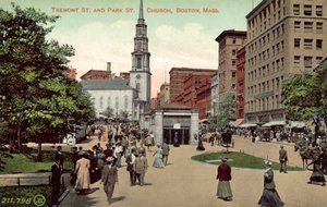 Tremont Street e Park Street Church, Boston, Massachusetts (foto a colori) da American Photographer