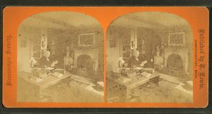 Vista di Amos Alcott nel suo studio da American Photographer
