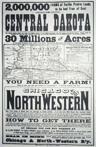 30 milioni di acri gratuiti nel Dakota Centrale, c.1870 da American School