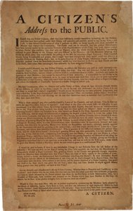 Indirizzo di un cittadino al pubblico riguardo al sostegno delle truppe reali, 18 dicembre 1769 da American School