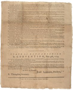 Dichiarazione dei diritti e richiesta di governo per lo Stato del New Hampshire, 1779 da American School