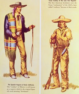Un vaquero messicano e un cowboy americano da American School