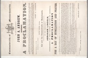 Proclamazione per un giorno di umiliazione e preghiera, 28 luglio 1864 da American School