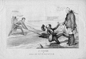 Un lanciatore, o molti scivoloni tra la mano e il labbro, c.1831 da American School