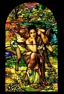 Una finestra in vetro favrile piombato e placcato, c.1895 da American School