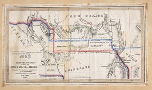Una mappa che illustra il confine conteso tra gli Stati Uniti e il Messico