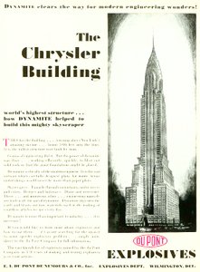 Pubblicità con il Chrysler Building, dalla rivista DuPont, maggio 1930