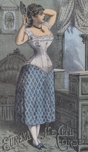 Pubblicità per corsetti sanitari Eureka per donne da American School
