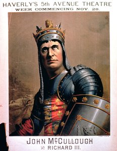 Pubblicità per John McCullough come Riccardo III all