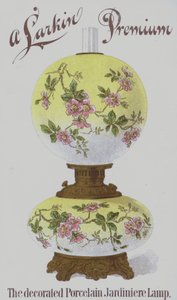 Pubblicità per lampade in porcellana decorata Larkin Premium da American School