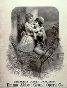 Pubblicità per Romeo e Giulietta, con Emma Abbott, Grand Opera Company