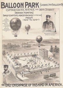 Manifesto pubblicitario per un Parco del Pallone a Chicago, USA, c.1888