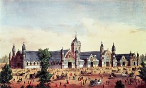 Agricultural Hall, Grand United States Centennial Exhibition, Fairmount Park, Philadelphia, pub. da Currier und Ives, 1876 da American School