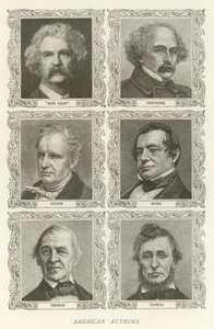 Autori americani, Mark Twain, Hawthorne, Cooper, Irving, Emerson, Thoreau da American School