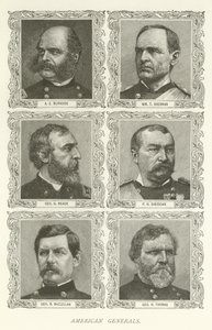 Generali americani, A E Burnside, William T Sherman, George G Meade, P H Sheridan, George B McClellan, George H Thomas da American School