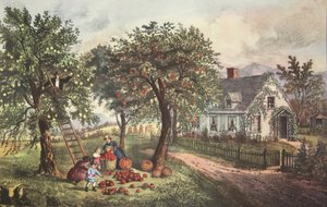 Fattoria americana - Autunno, pub. 1869, Currier & Ives da American School