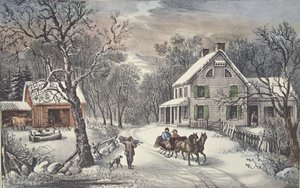 Fattoria americana - Inverno, pub. 1868, Currier & Ives da American School