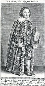 Archee, il giullare del re, un ritratto di Archibald Armstrong, di Thomas Cecill, 1639-1640 da American School