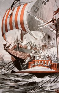 Arouji, fratello di Barbarossa, attacca i galeoni del tesoro di Papa Giulio II, nel 1504 da American School