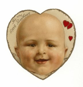 Volto di bambino in un cuore da American School