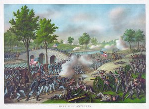 Battaglia di Antietam, pub. Kurz & Allison da American School