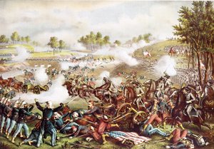 Battaglia di Bull Run, 21 luglio 1861, pubblicato 1889 da American School
