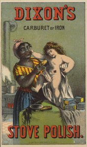 Donna nera che lucida un bambino da American School
