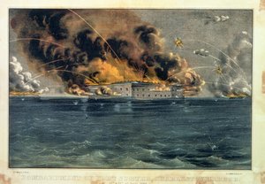 Bombardamento di Fort Sumter, Porto di Charleston, 12 e 13 aprile 1861, pub. da Currier e Ives da American School