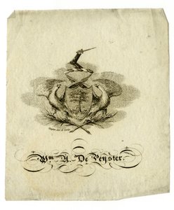 Ex libris di William Axtell De Peyster (1793-1856), c.1840 da American School