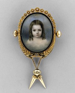 Spilla con ritratto di una ragazza, c.1860 da American School
