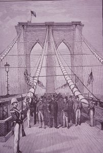 Ponte di Brooklyn, il presidente Arthur alla cerimonia di apertura, 24 maggio 1883 da American School