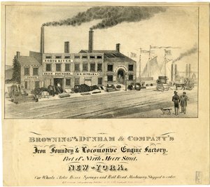 Fonderia di ferro e fabbrica di locomotive di Brownings & Dunham & Company, Foot of North Moore Street, New-York da American School