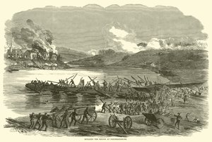 Costruzione del ponte a Fredericksburg, dicembre 1862 da American School