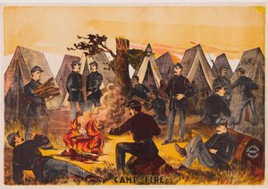 Fuoco da campo, pub. c1865 litografia a colori