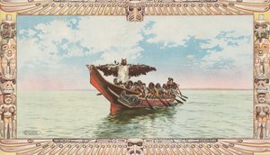 Canoa con festa nuziale Kwakiutl di Edward S. Curtis