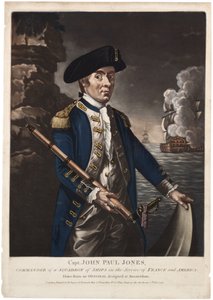 Capitano John Paul Jones, comandante di uno squadrone di navi al servizio di Francia e America, 1780 da American School