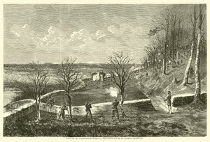 Cattura delle opere confederate alla Casa Bianca, su Lookout Mountain, novembre 1863 da American School