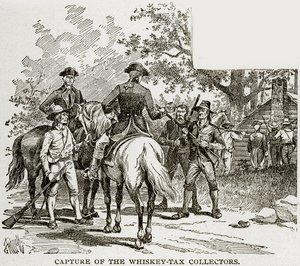 Cattura dei riscossori della tassa sul whisky, illustrazione da Columbus e Columbia, c.1893